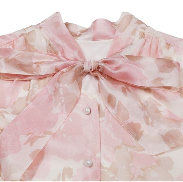 リボンブラウス ボウタイリボン 柔らか優美