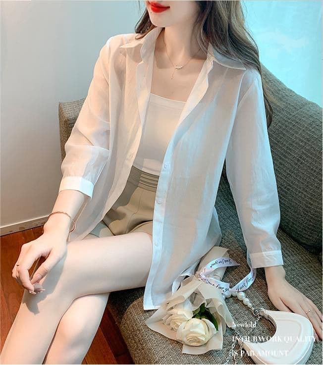 リボンブラウス バックリボン 背中の蝶結び シアーブラウス