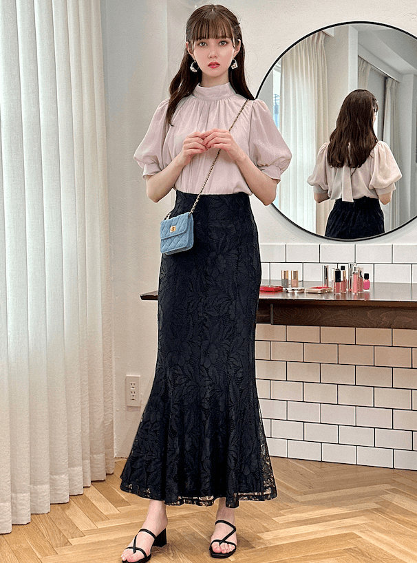 リボンブラウス バックリボン 優美後ろ姿リボンブラウス
