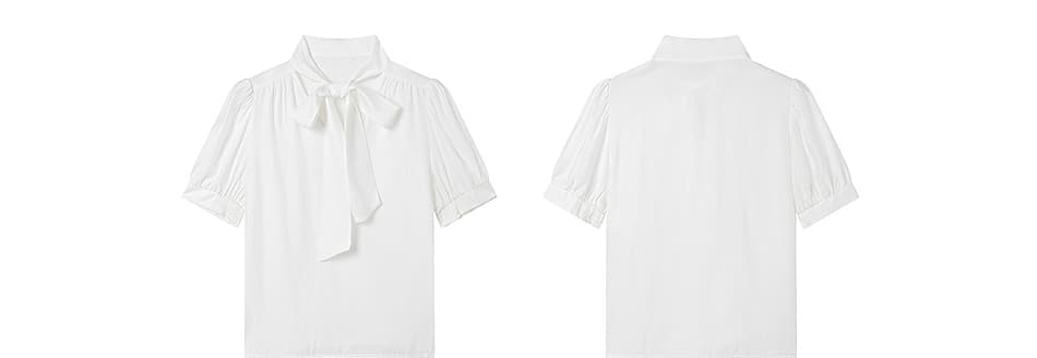 リボンブラウス 優美な結び目 リボンブラウス