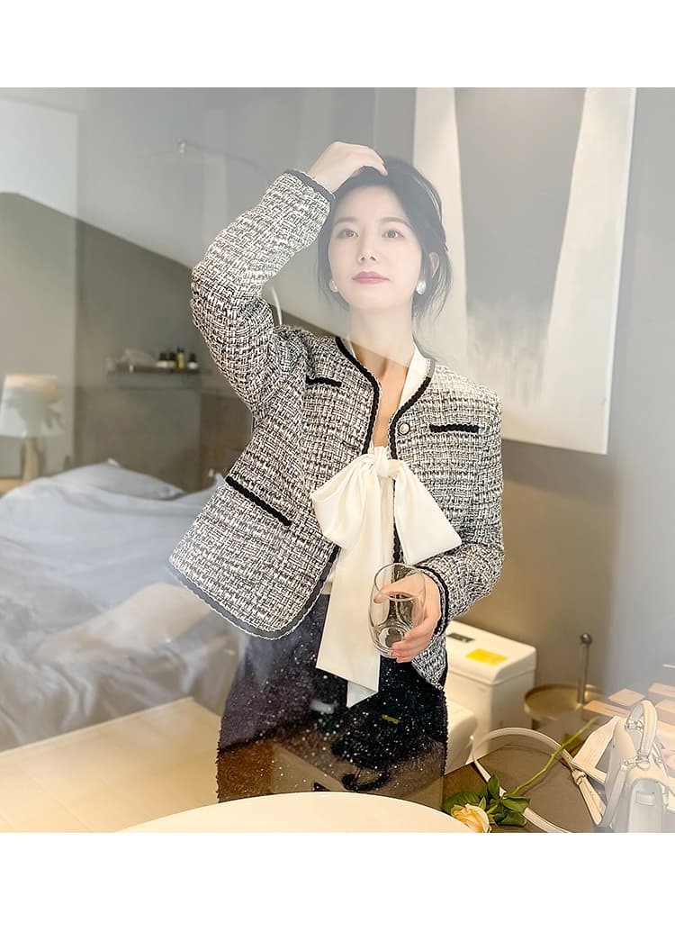 リボンブラウス 優美リボンタイ シルクブラウス